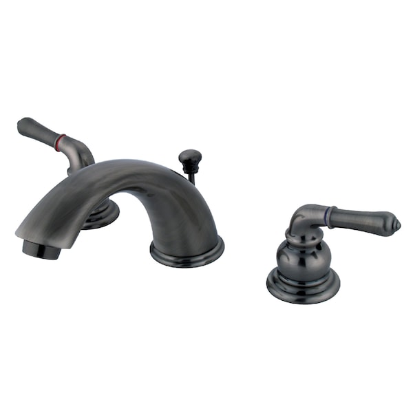 Kingston Brass Widespread Bathroom Faucet, Black Stainless GKB963 - main